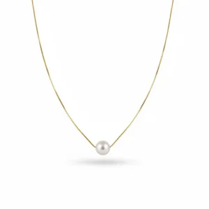 Sterling  Silver Gold Pearl Necklace